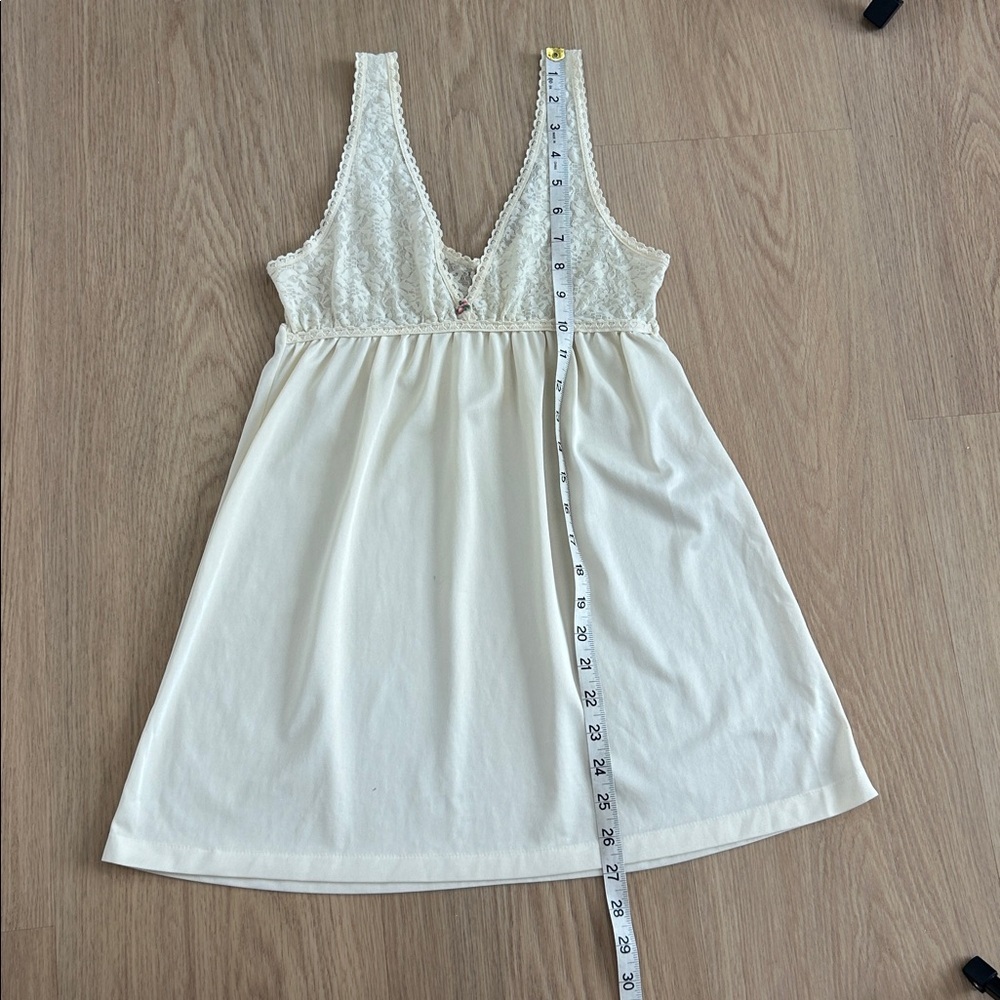 Vintage JCPenney Cream Lace Trim Chemise S - Picture 4 of 7